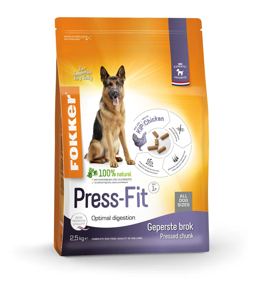 Fokker Press-Fit - Hondenvoer - 13 Kilogram - kip, rijst