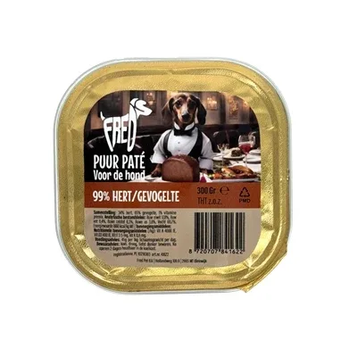 Freds Kuipje Hond Puur Hert Gevogelte - 300 gr