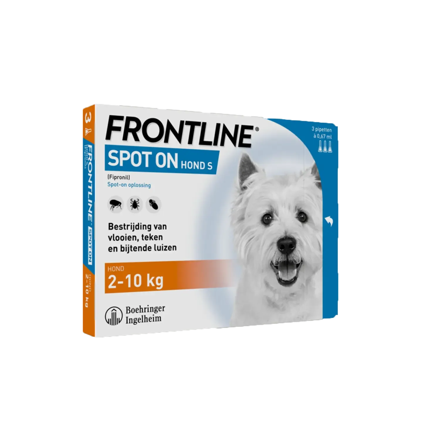 Frontline Spot-On Hond S 2–10 kg 3 pipetten