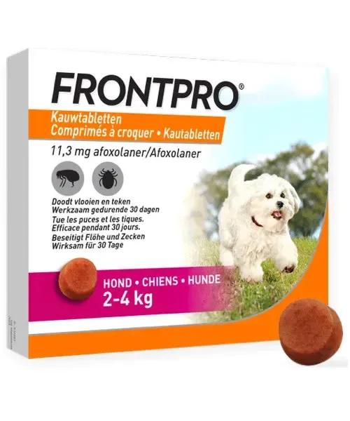 Frontpro Kauwtablet Hond S Vlooien/Tekenpil