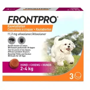 Frontpro kauwtabletten anti vlooien en tekenmiddel 2-4kg hond