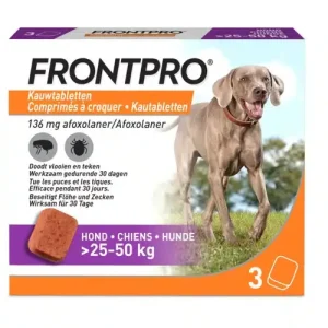Frontpro kauwtabletten anti vlooien en tekenmiddel 25-50kg hond
