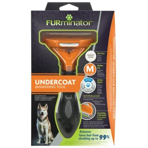 FURminator Hond Kort Haar - Borstel - Geel Zwart - L