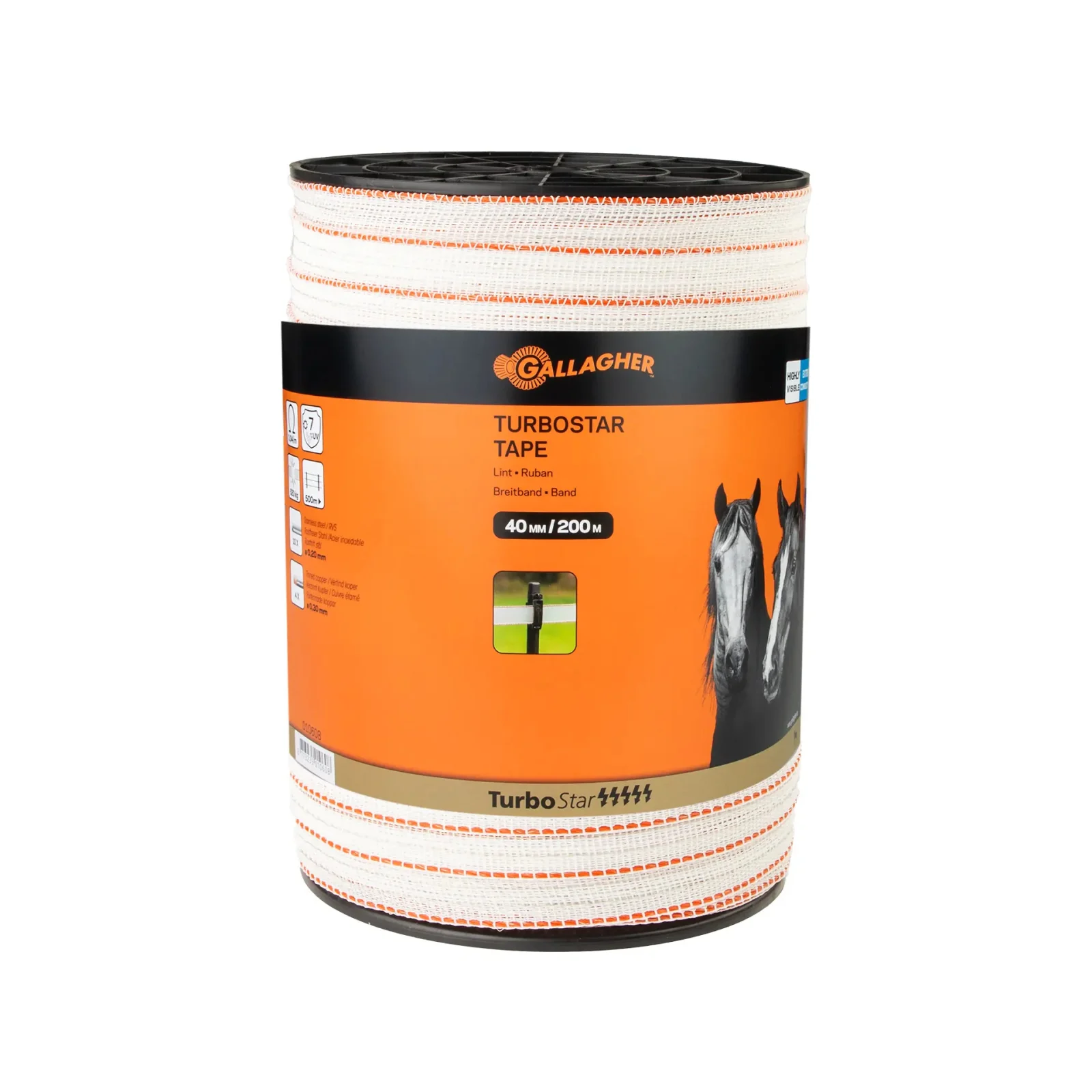 Gallagher Turbostar Lint - Geleiders - 22 cm - 100 Meter - Wit - 21 cm - 35000 cm