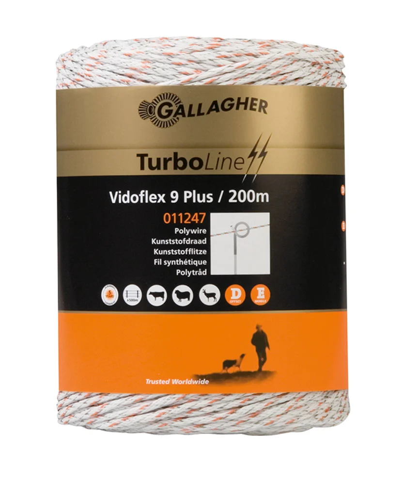 Gallagher Vidoflex 9 TurboLine Plus - 15.3 cm - 200 Meter - Wit - 12.5 cm - 20000 cm
