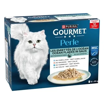 Gourmet Perle Ocean Flakes In Saus Kabeljauw / Zalm / Schol / Koolvis 12X85 Gr - Image 2