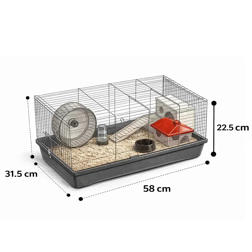 Hamsterkooi Jang Zwart Grijs - Image 2
