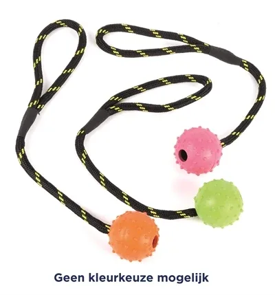Happy Pet Tough Toys Bal Studded aan Touw Rubber