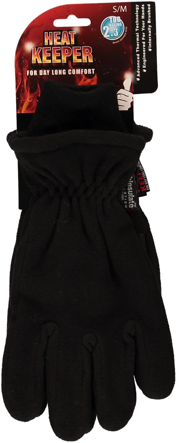 Heatkeeper Fleece - Handschoenen - Zwart - XXL