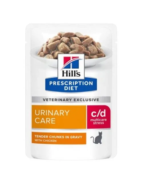 HILL'S - Prescription Diet c/d Multicare Stress Maaltijdzakje voor Katten met Kip