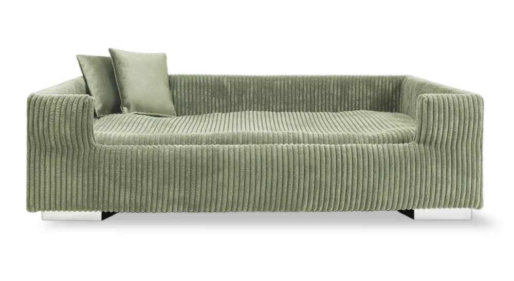 Hondenbank Ribbed Olijfgroen