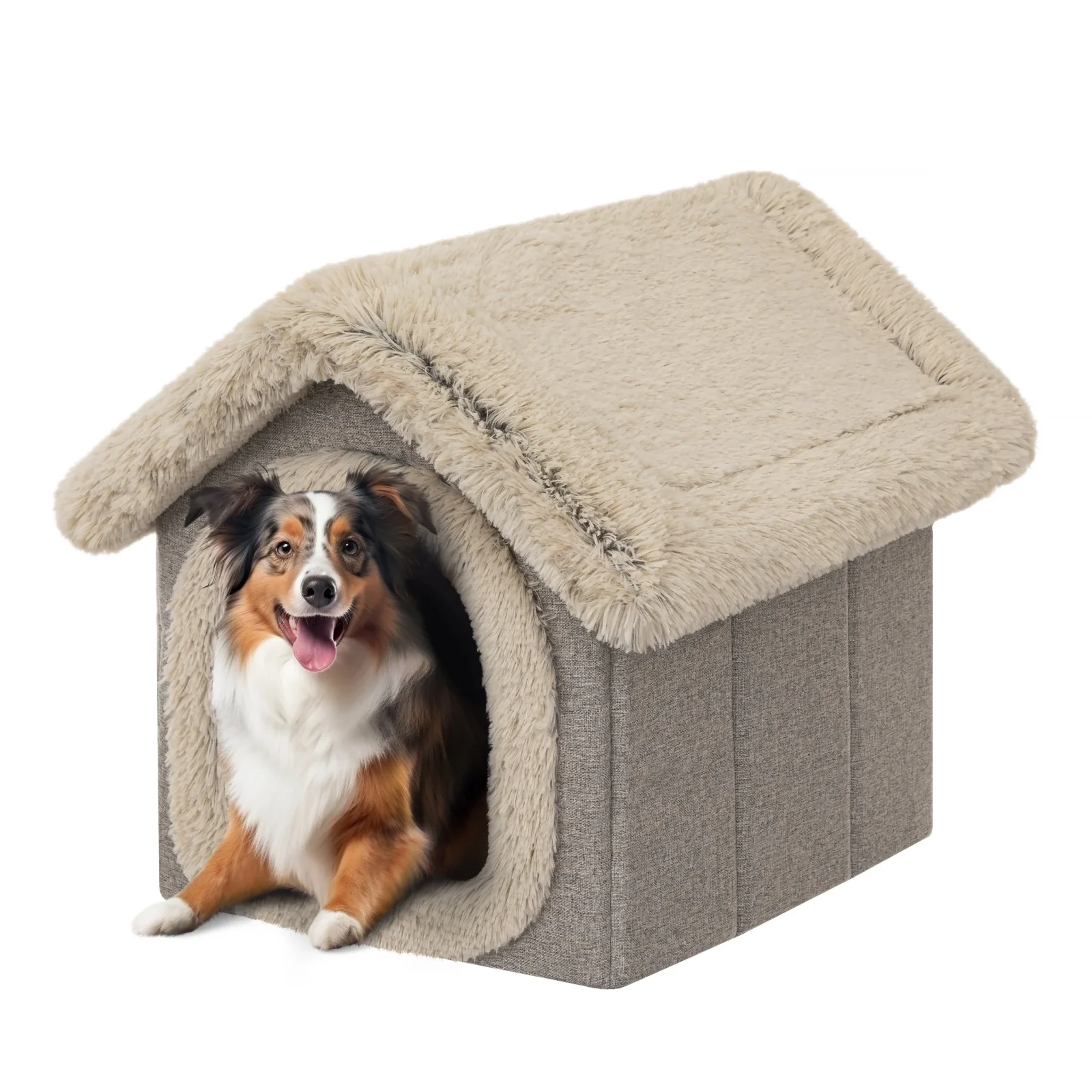 Hondenhuisje Supersoft Fluffy Deluxe Beige/Taupe
