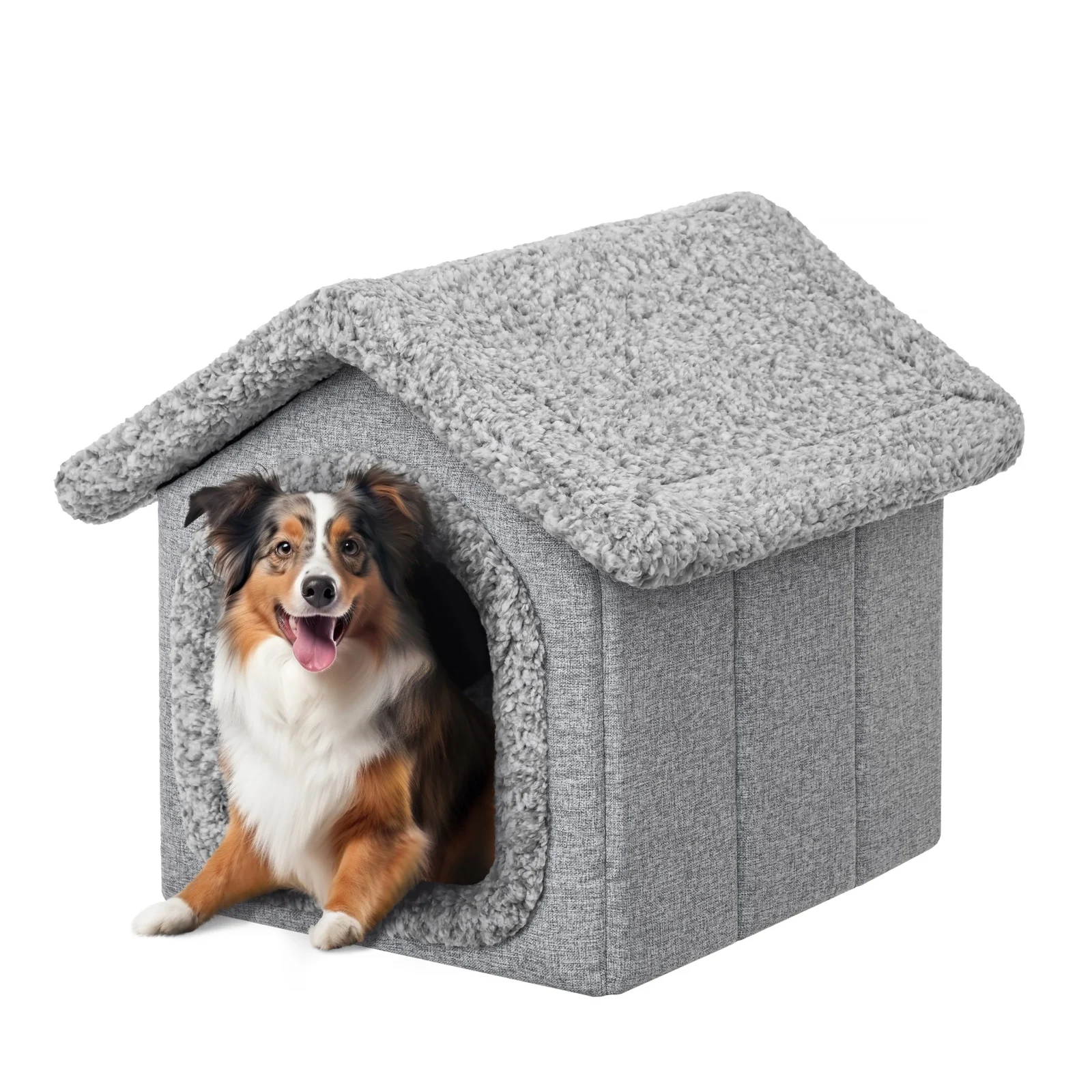 Hondenhuisje Supersoft Fluffy Deluxe Grijs