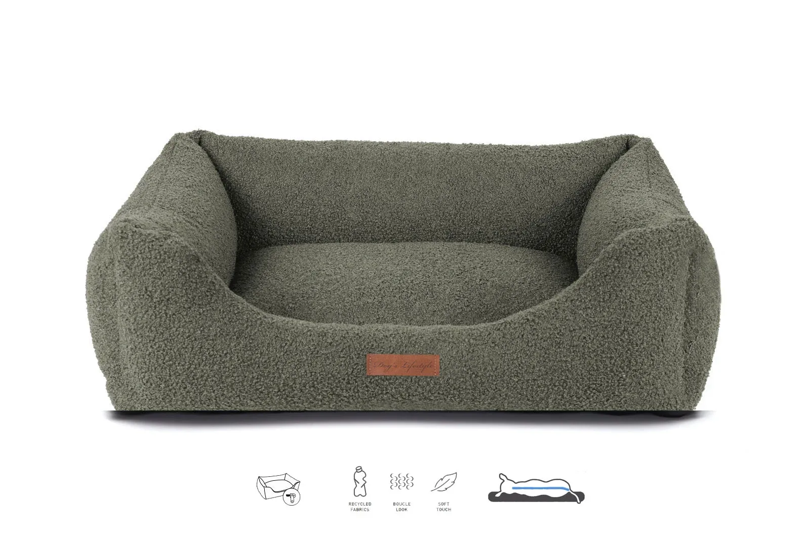 Hondenmand Boucle Orthopedisch Mosgroen