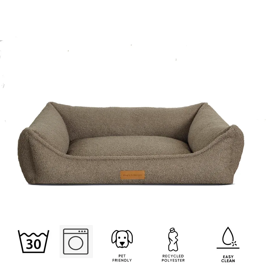 Hondenmand Bouclé Taupe