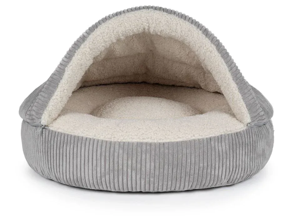 Hondenmand Snuggle Cave Donut Ribbed Grijs - Image 2