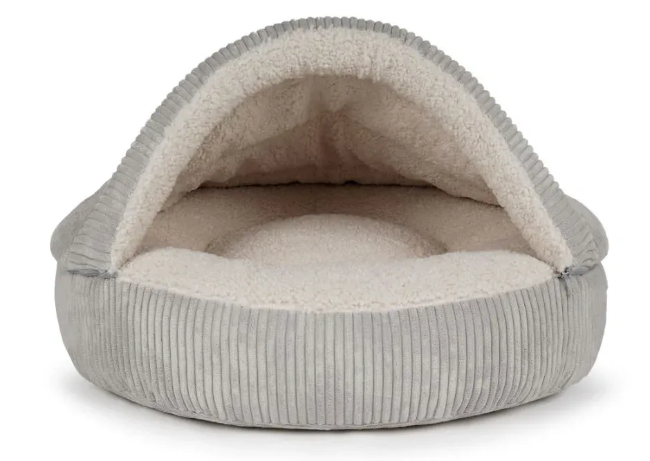 Hondenmand Snuggle Cave Donut Ribbed Lichtgrijs - Image 2