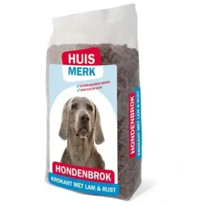 Huismerk krokant adult lam & rijst 10 kg hondenvoer