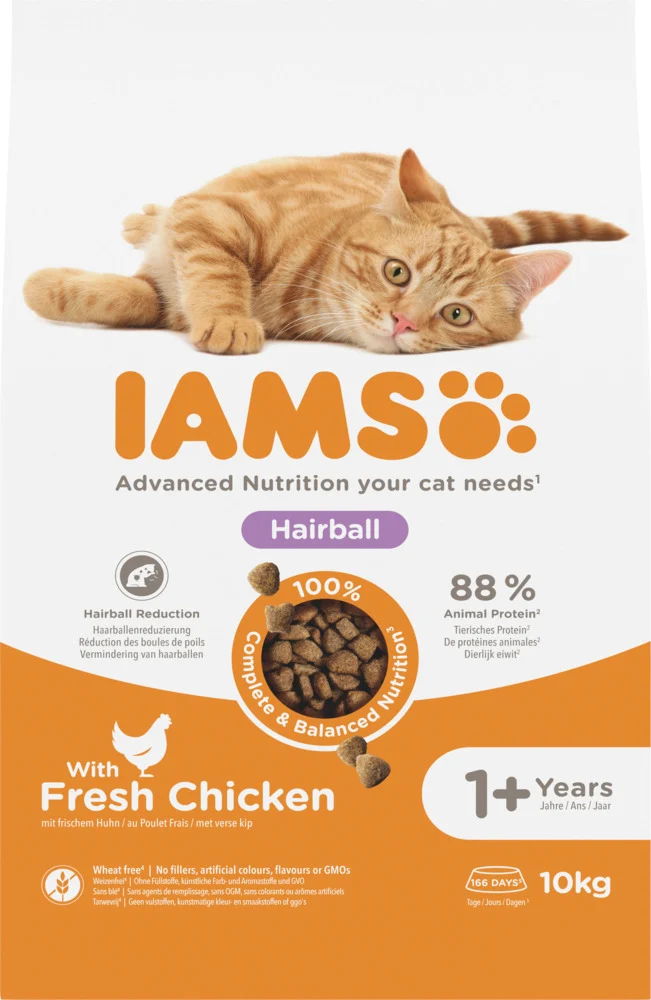 IAMS Adult Hairball Control - Kattenvoer - 10 Kilogram - kalkoen, kip