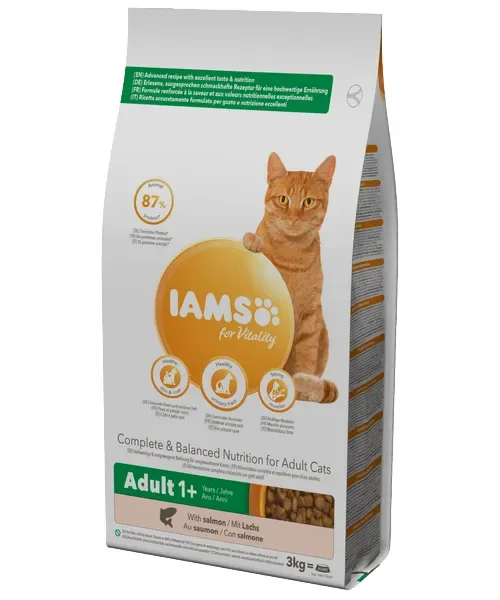 Iams Adult Zalm (ondersteunt gezondheid en vitaliteit)