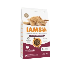 Iams Cat Adult Sensitive Digestion Kalkoen Kattenvoer 3 kg