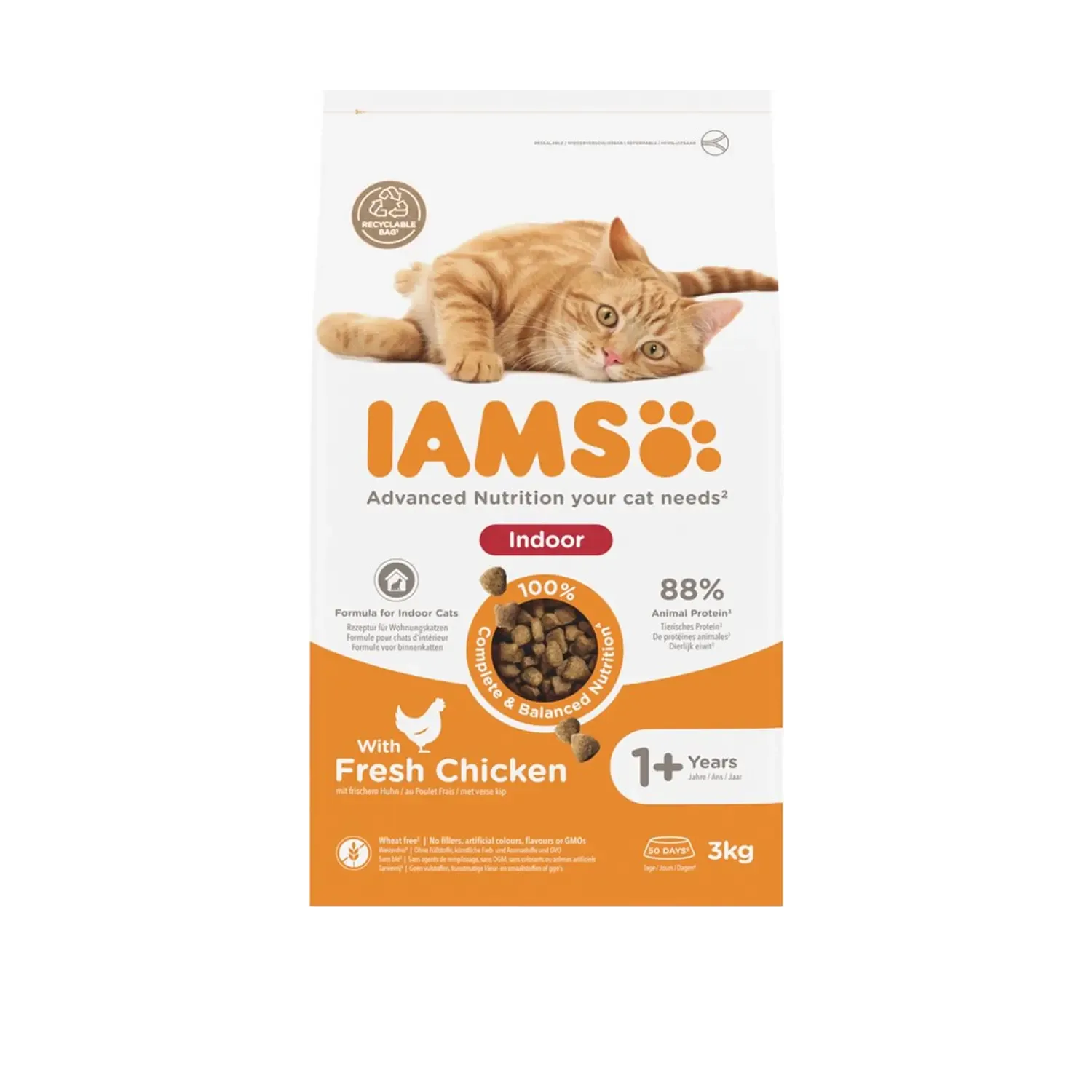 Iams Kat Adult Indoor Kip Kattenvoer 3 kg