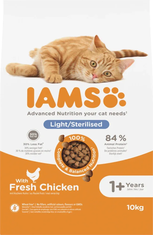 IAMS Light/Sterilised - Kattenvoer - 3 Kilogram - kip