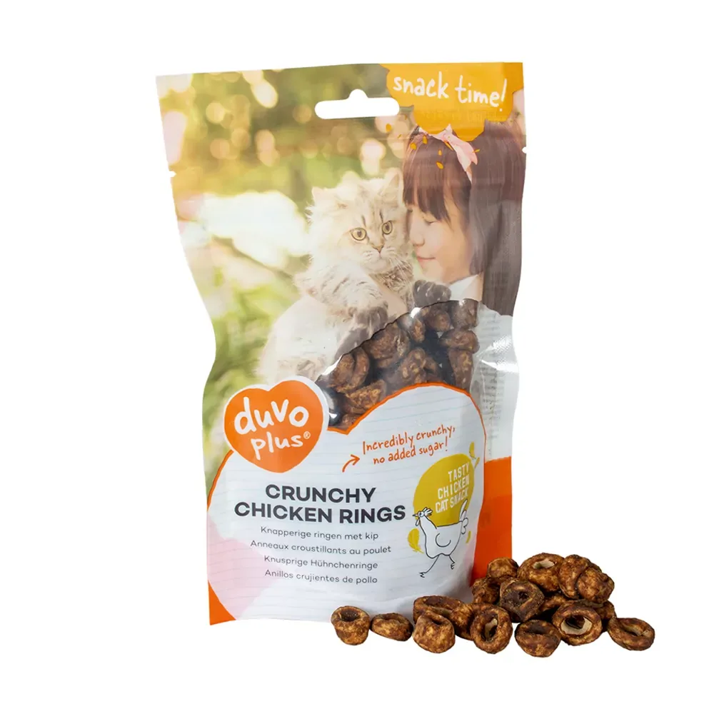 Kattensnacks – Knapperige ringen met kip