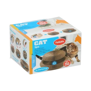 Kattenspeelgoed Krabkarton met Speelbal en Catnip