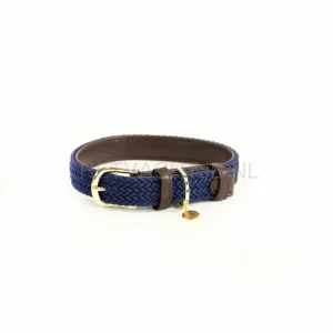 Kentucky - Hondenhalsband Gevlochten Marineblauw