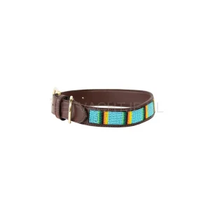 Kentucky - Hondenhalsband Handgemaakte Parels Licht Blauw