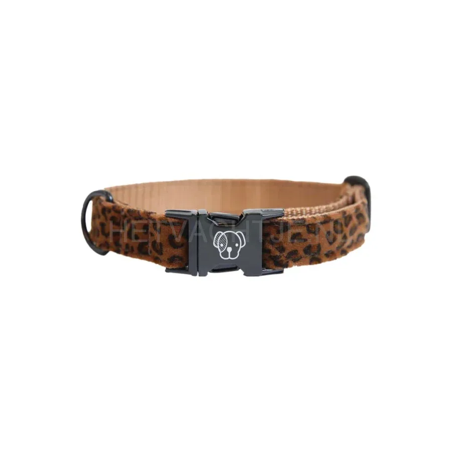 Kentucky - Hondenhalsband Leopardprint Bruin