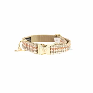 Kentucky - Hondenhalsband pied-de-poule Beige