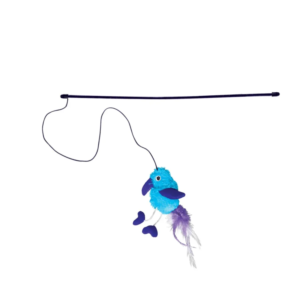 Kong - Active - Speelhengel met Pluche Vogel & Catnip - Blauw