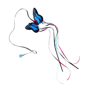 Kong - Butterfly Teaser - Interactief Kattenspeelgoed - Blauw - 100 cm