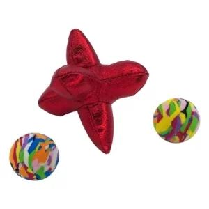 Kong Cat Active Jacks Stuiterbal Multipack met Catnip - Rood