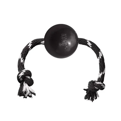 Kong Extreme Bal met Touw - Zwart
