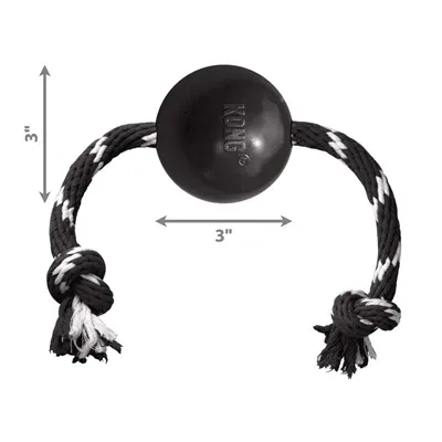Kong Extreme Bal met Touw - Zwart - Image 2