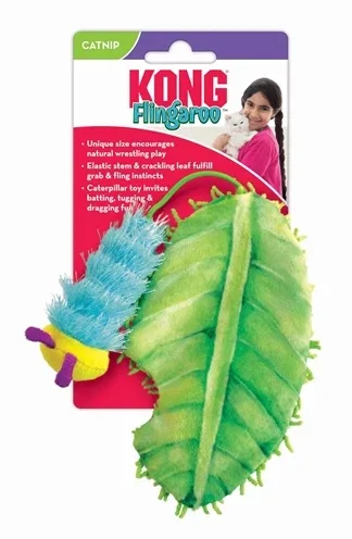 Kong Flingaroo Rups met Blad met Catnip - Image 2