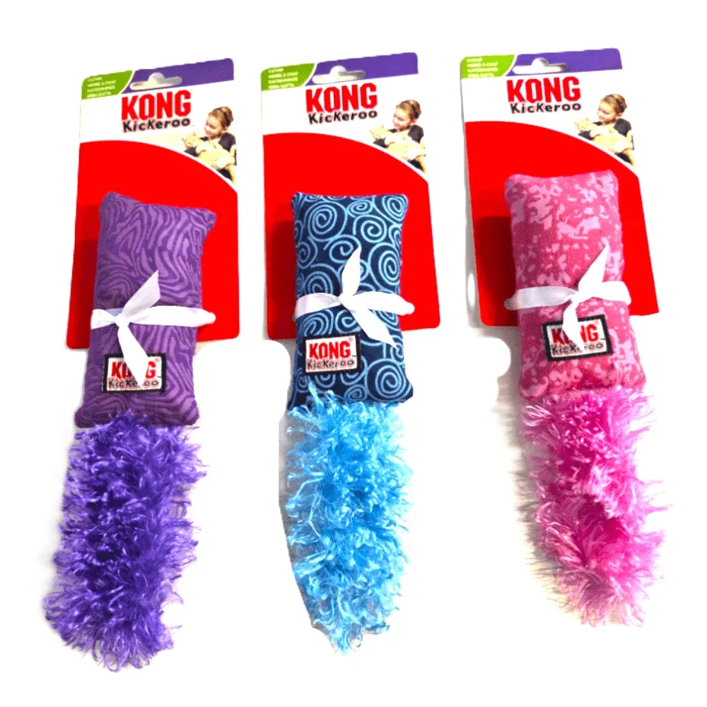Kong - Kickeroo - Kittens - Zacht speelgoed met catnip - Roze - 23cm