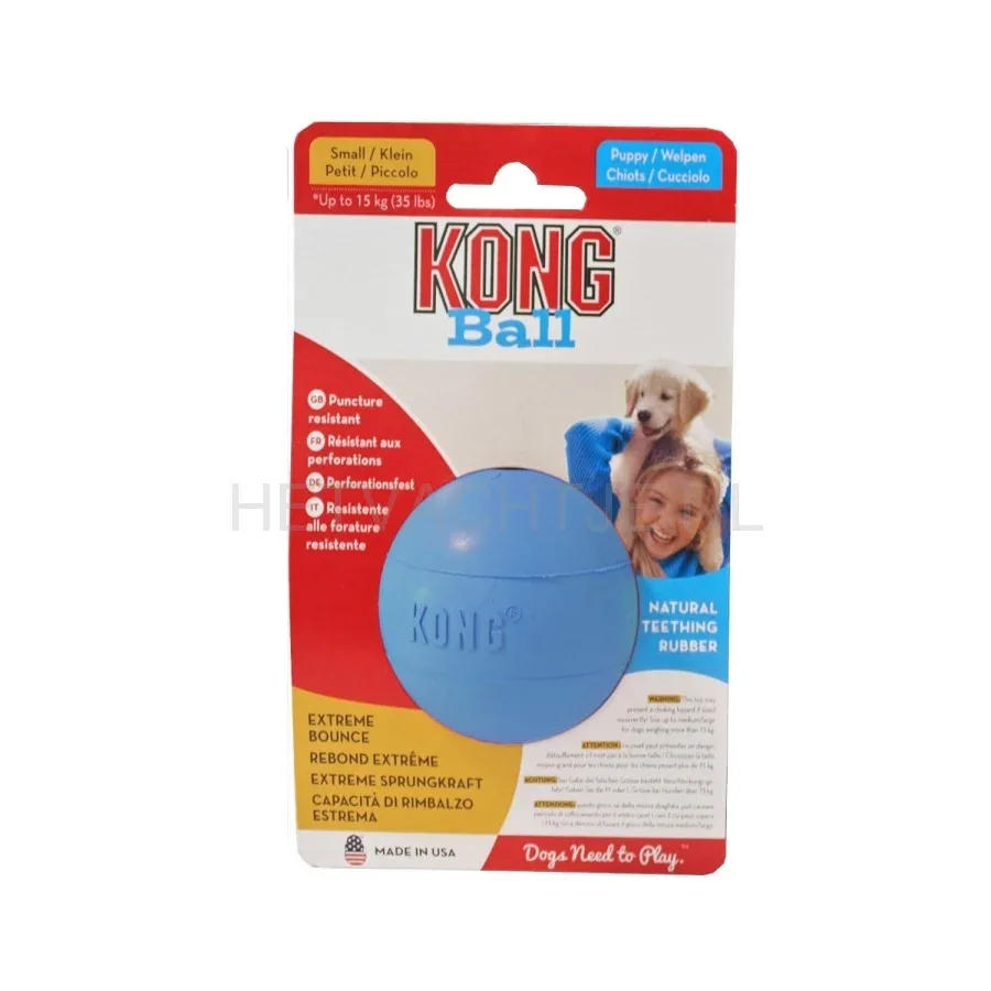 Kong PUPPY BALL SMALL hondenspeeltje met gat (2 kleuren)