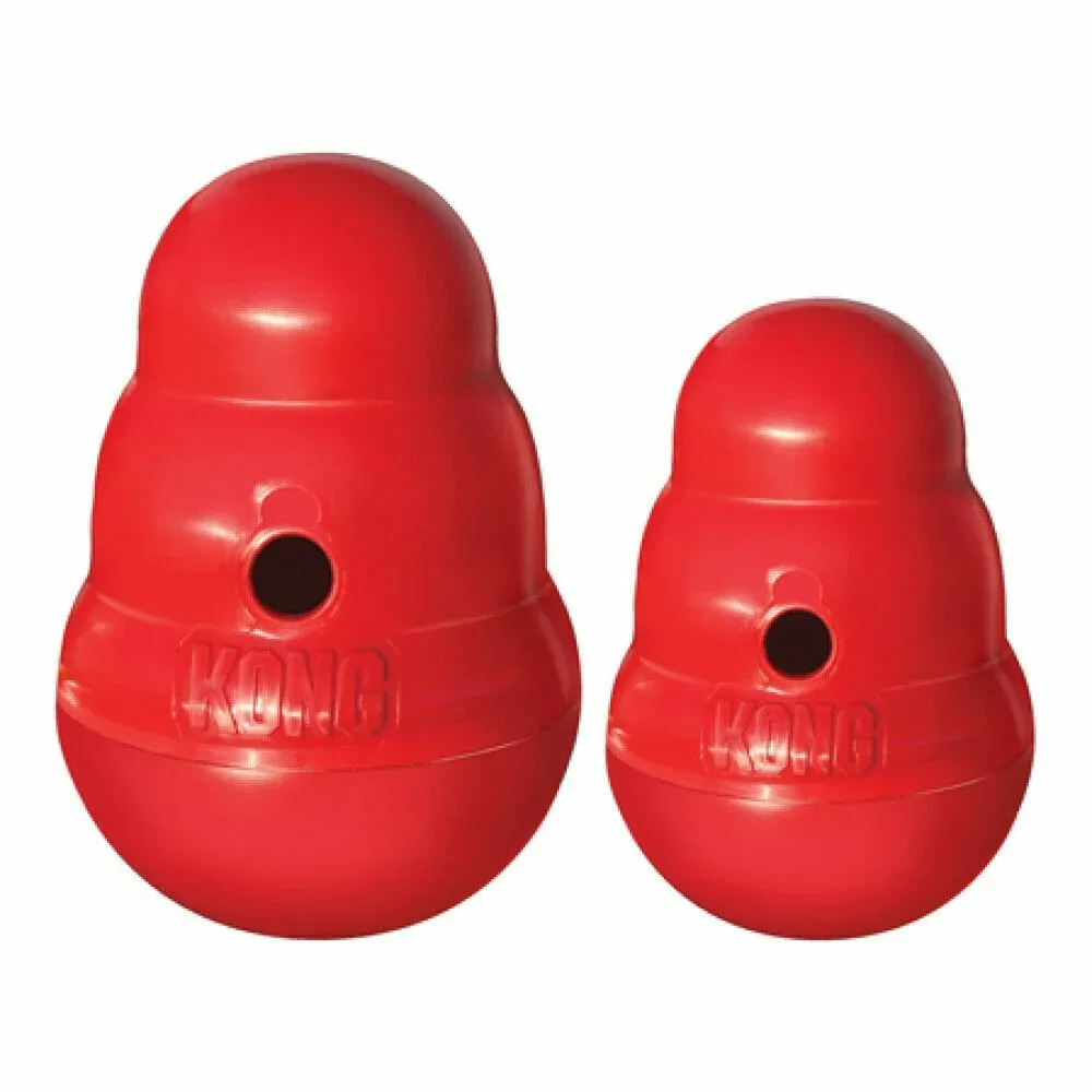 Kong Wobbler - Vulbaar Hondenspeelgoed - Rood - 22.5x11x15.5 cm - S