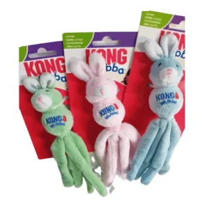 Kong - Wubba Bunny - Pluche - Kattenspeeltje - Pastel Blauw - 21cm