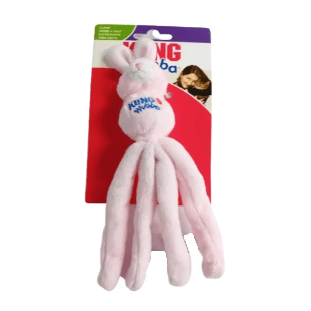 Kong - Wubba Bunny - Pluche - Kattenspeeltje - Pastel Roze - 21cm - Image 2