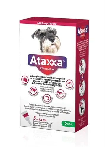 Krka Ataxxa Spot On Hond - 250 mg