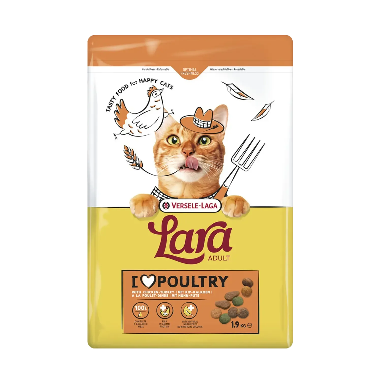 Lara Adult Kip & Kalkoen Kattenvoer 1.9 kg