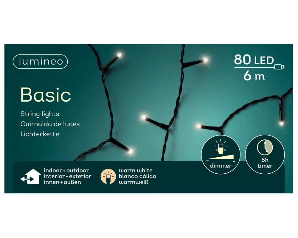 Lumineo Basic - Kerstboomverlichting - 120 - Warm wit - 120 cm