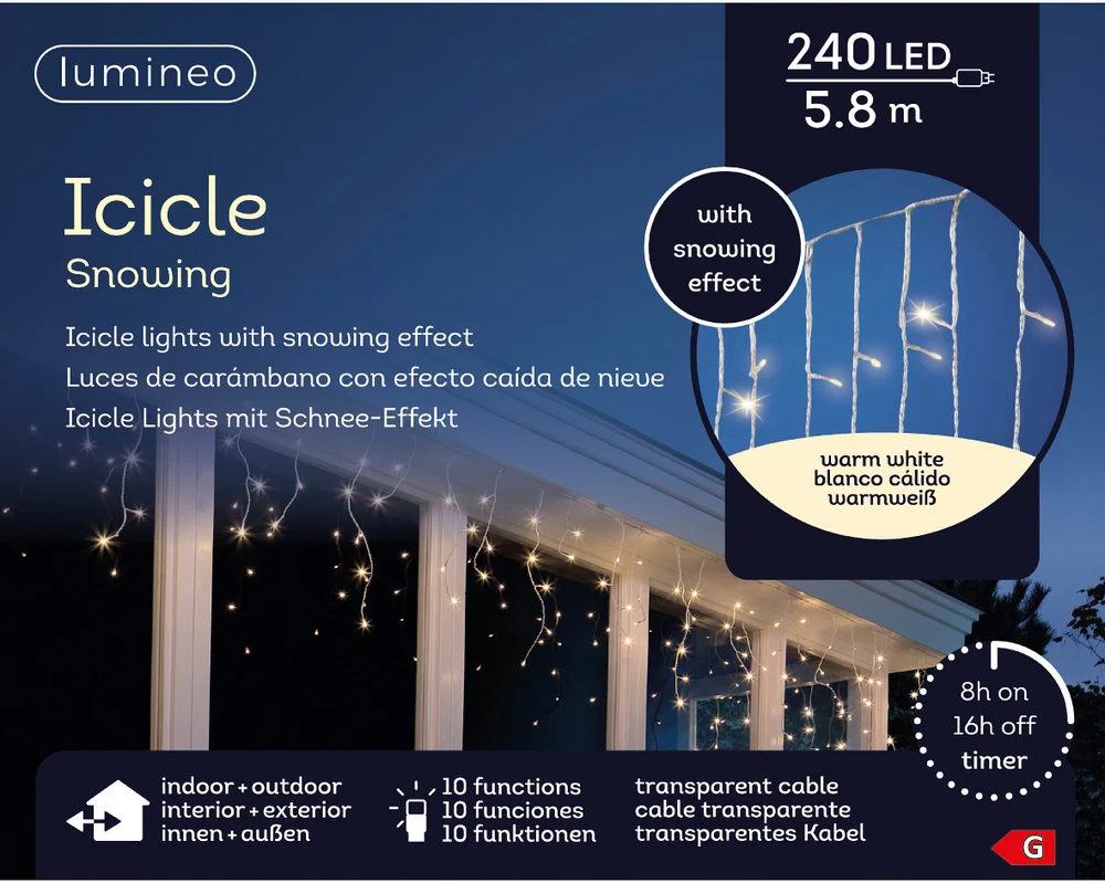 Lumineo Icicle Snowing - Kerstverlichting - 5.8 meter - 240
