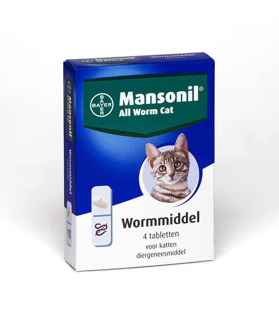 Mansonil All Worm Cat - Tablet - Ontwormen Kat - 4 Stuks - M