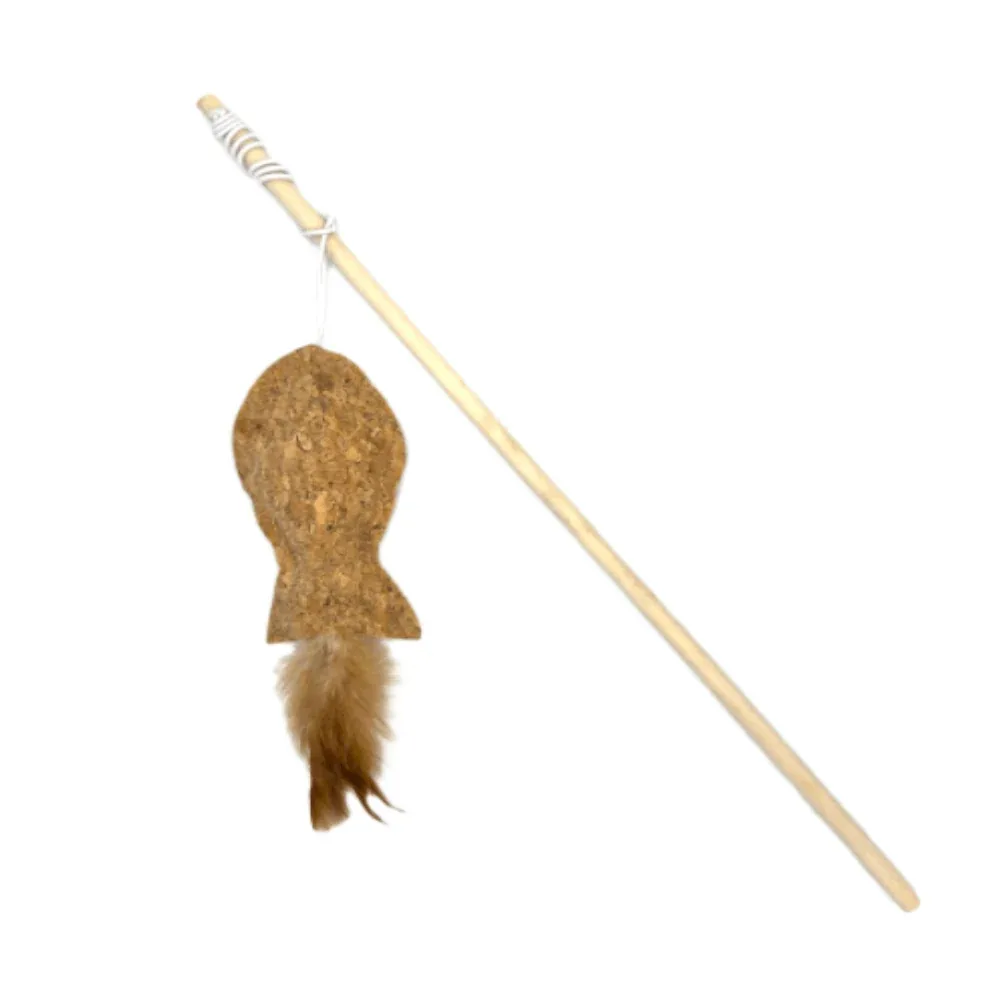 MaxxPro - Kattenhengel - Hout/kurk - Visje - Interactief - 41 cm - Image 2